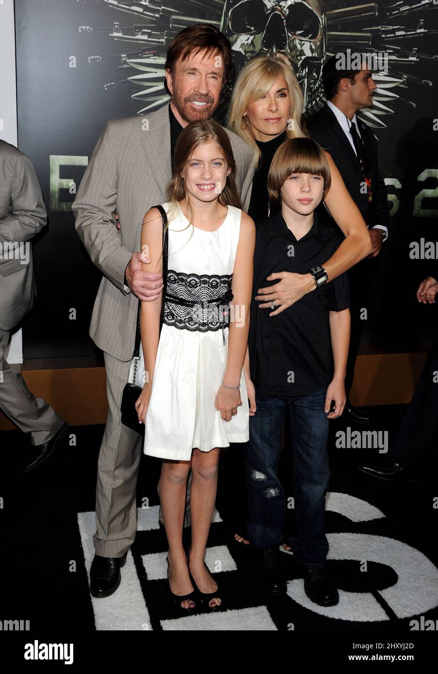 Chuck Norris and his Family attends the "The Expendables 2" Los Angeles Premiere, held at