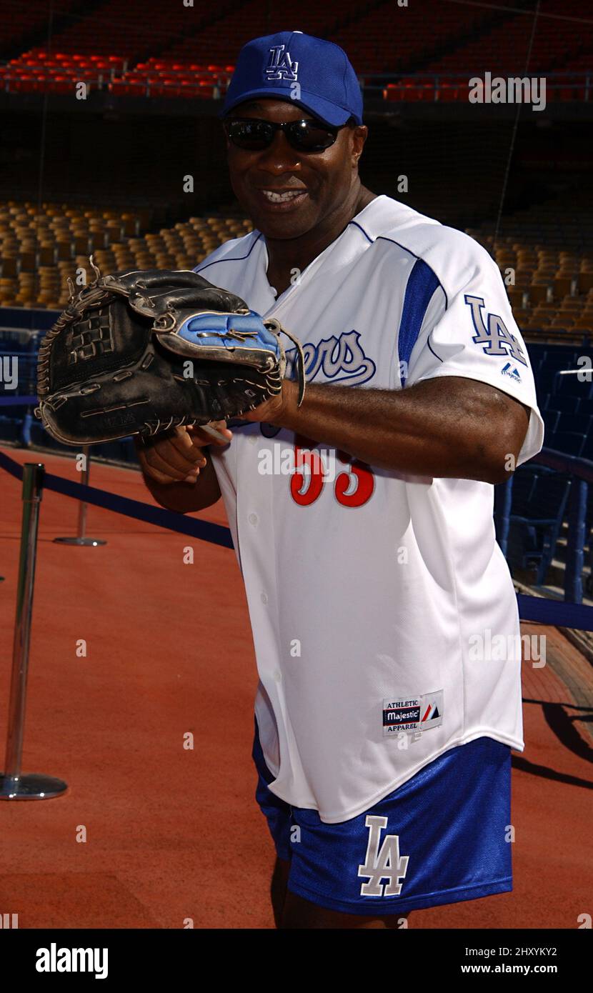 Michael Clarke Duncan attending the '46th Annual Hollywood Stars Game' Held At Dodger Stadium. Stock Photo