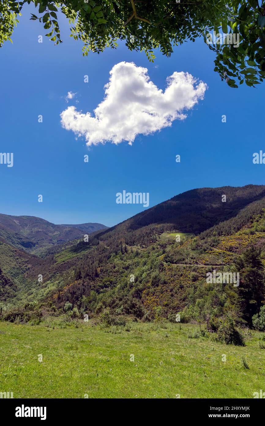 Beautiful natural mountain scenery in O Courel, Galicia, Spain Stock Photo