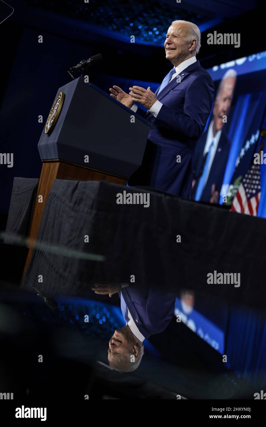 President Joe Biden speaks during the National League of Cities ...