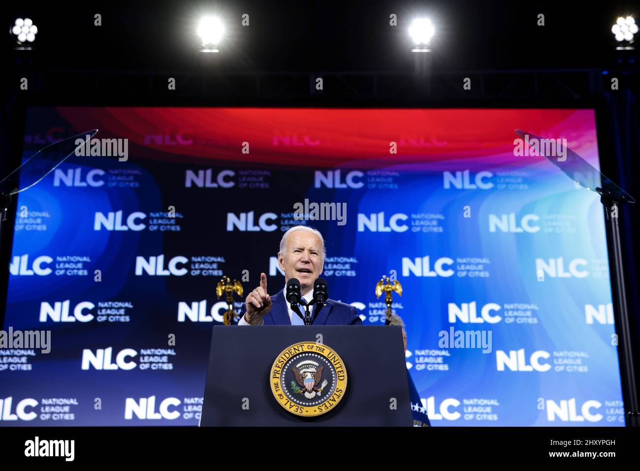 President Joe Biden speaks during the National League of Cities ...