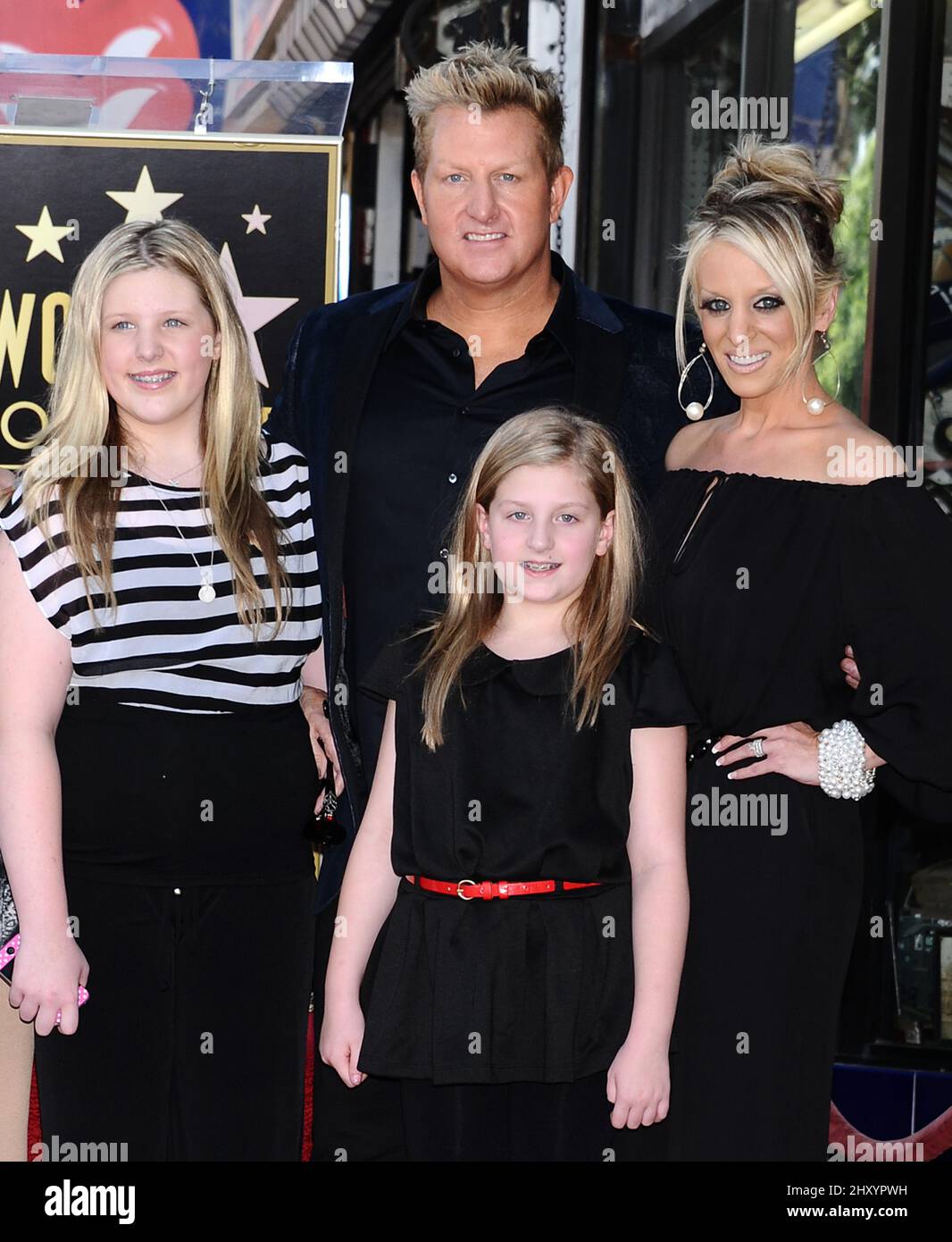 Gary LeVox, wife Tara, daughters Brittany and Brooklyn attending the Rascal  Flatts star ceremony on the Hollywood Walk Of Fame, California Stock Photo  - Alamy