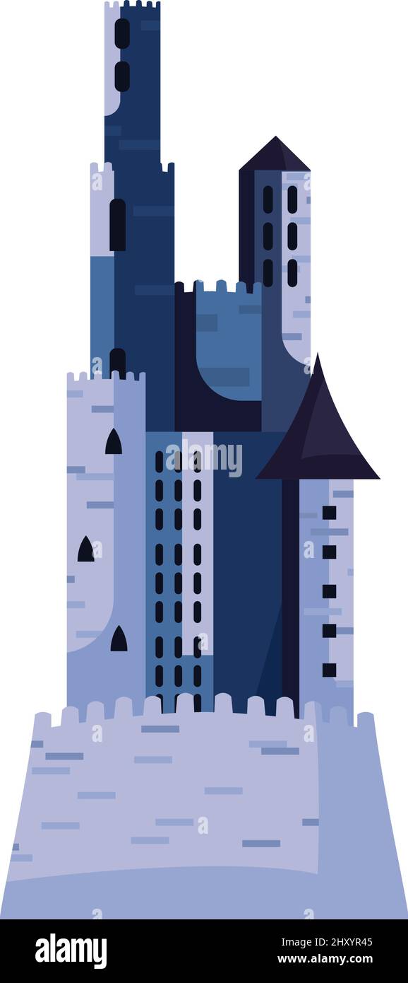Blue stone castle Stock Vector Images - Alamy