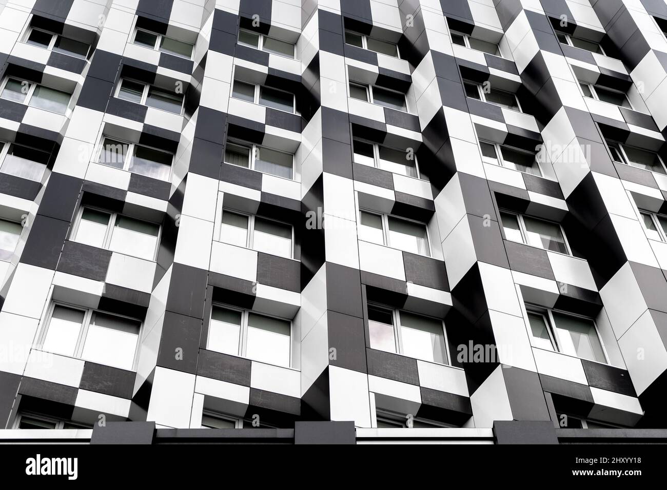 Black and white facade of a modern residential building Stock Photo - Alamy