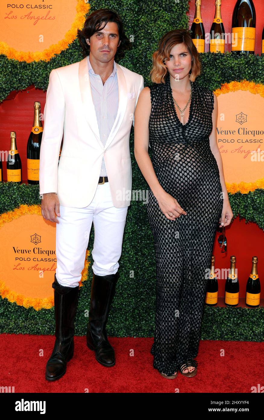 Nacho Figueras and his wife attending the 2012 Veuve Clicquot Polo Classic in California. Stock Photo