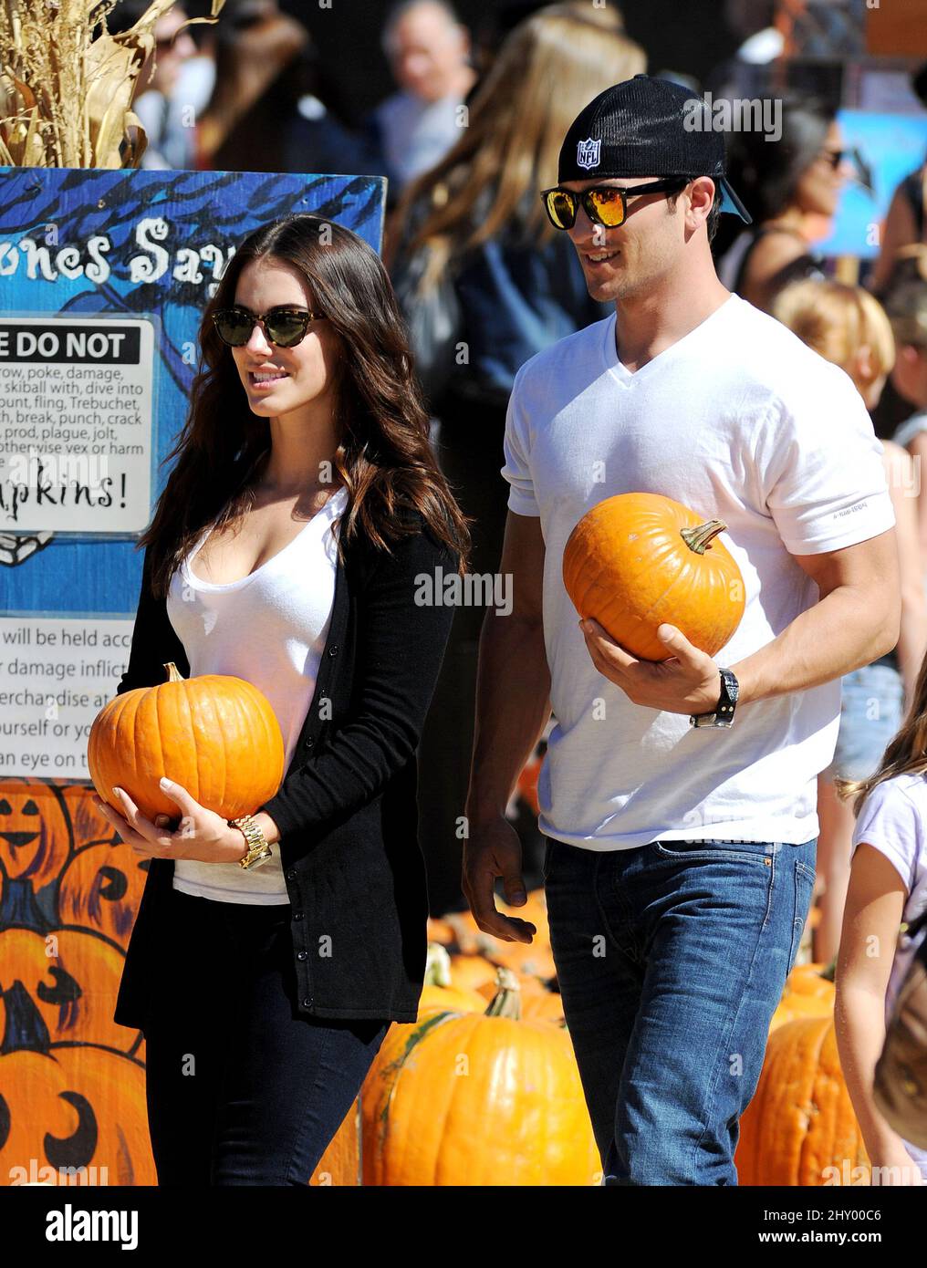 Jessica Lowndes and a partner seen at Mr. Bones' Pumpkin Patch in