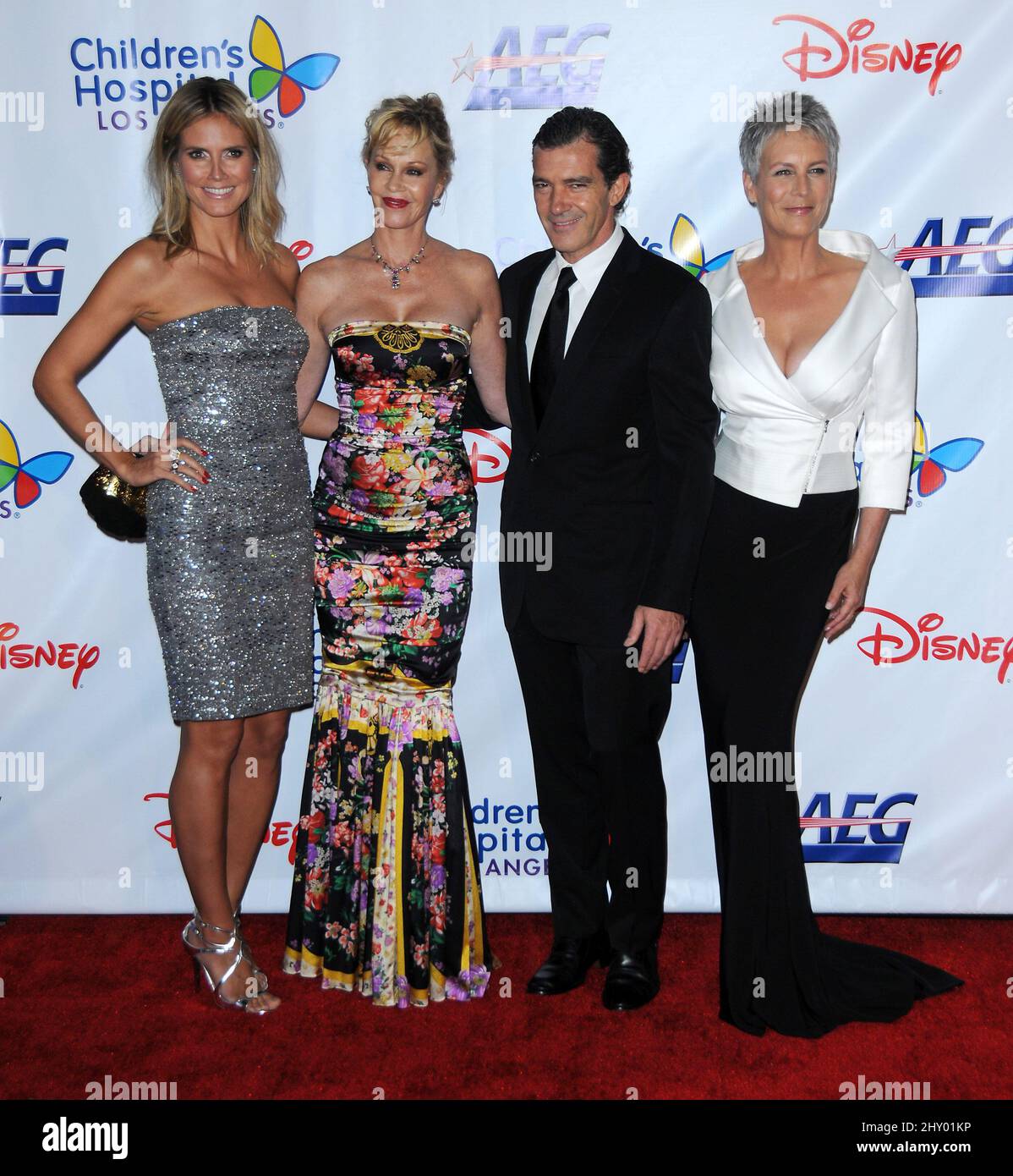 Heidi Klum, Melanie Griffith, Antonio Banderas and Jamie Lee Curtis during the Children's Hospital Los Angeles Gala 'Noche De Ninos' Held at L.A. Live Event Deck, Los Angeles Stock Photo