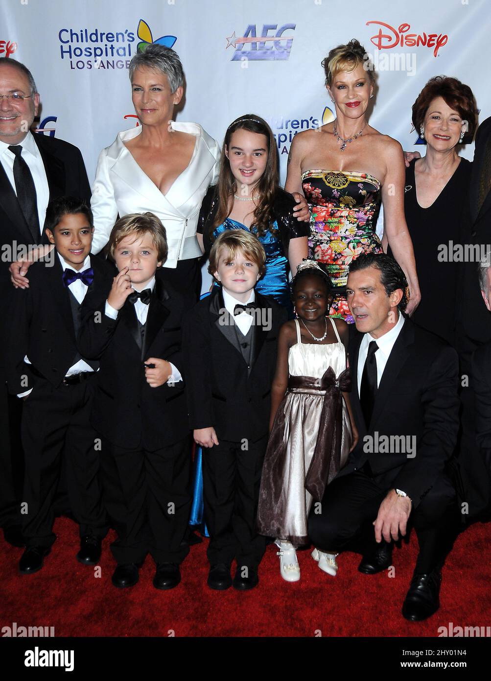 Jamie Lee Curtis, Melanie Griffith and Antonio Banderas during the Children's Hospital Los Angeles Gala 'Noche De Ninos' Held at L.A. Live Event Deck, Los Angeles Stock Photo
