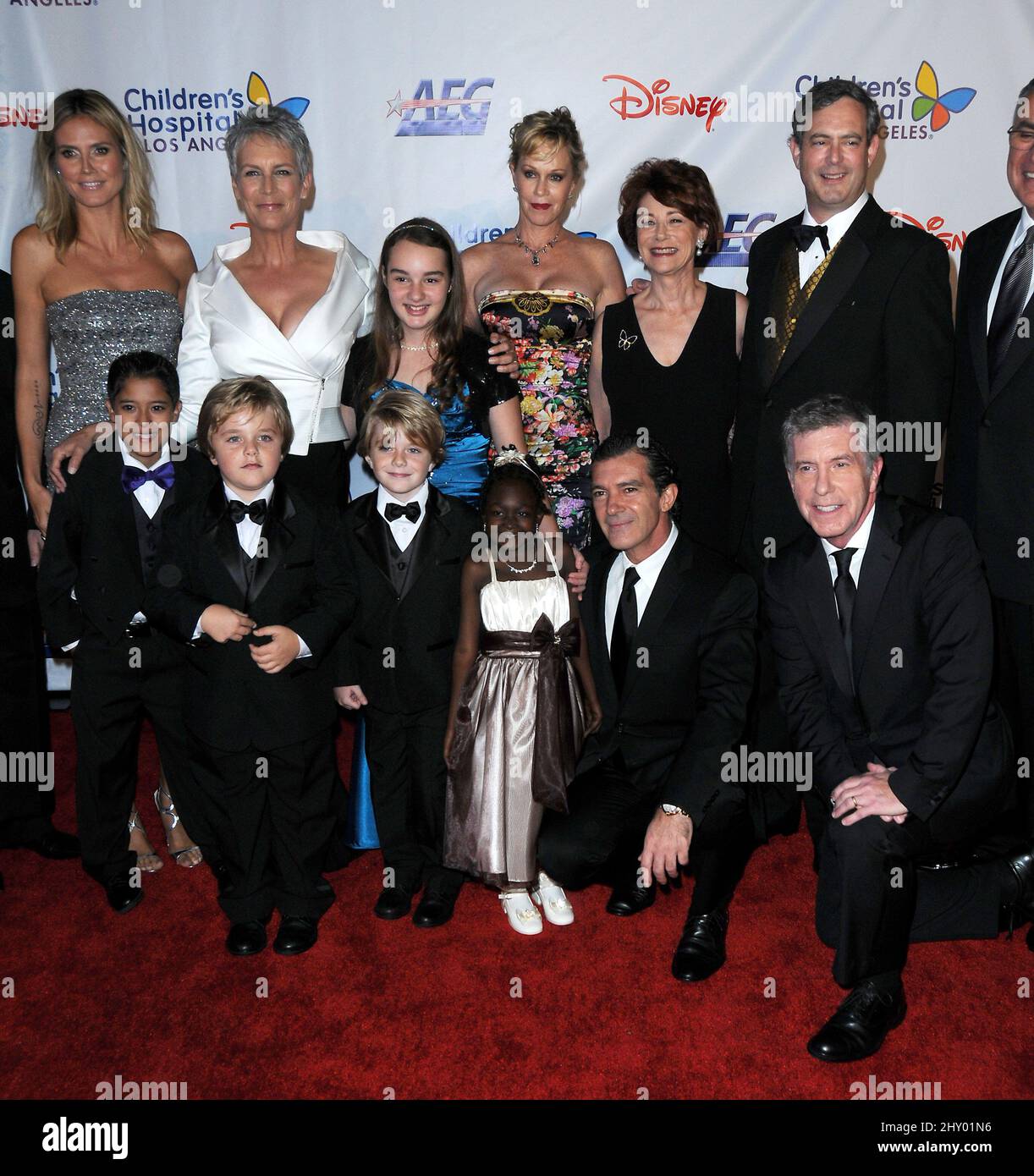 Heidi Klum, Jamie Lee Curtis, Melanie Griffith and Antonio Banderas during the Children's Hospital Los Angeles Gala 'Noche De Ninos' Held at L.A. Live Event Deck, Los Angeles Stock Photo