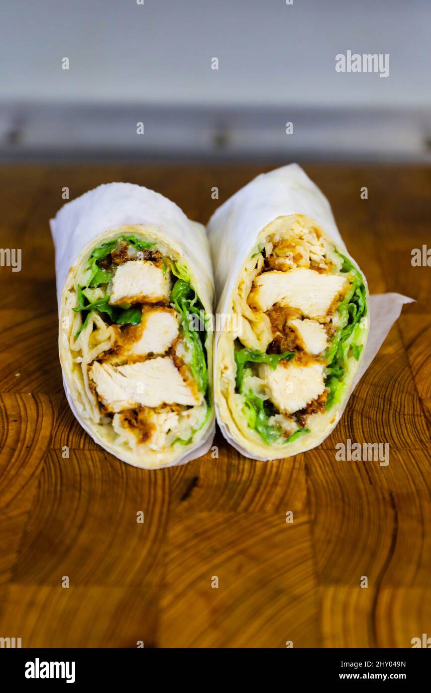 Tasty Point Wraps Closeup shot tasty chicken hi-res stock photography and images - Alamy