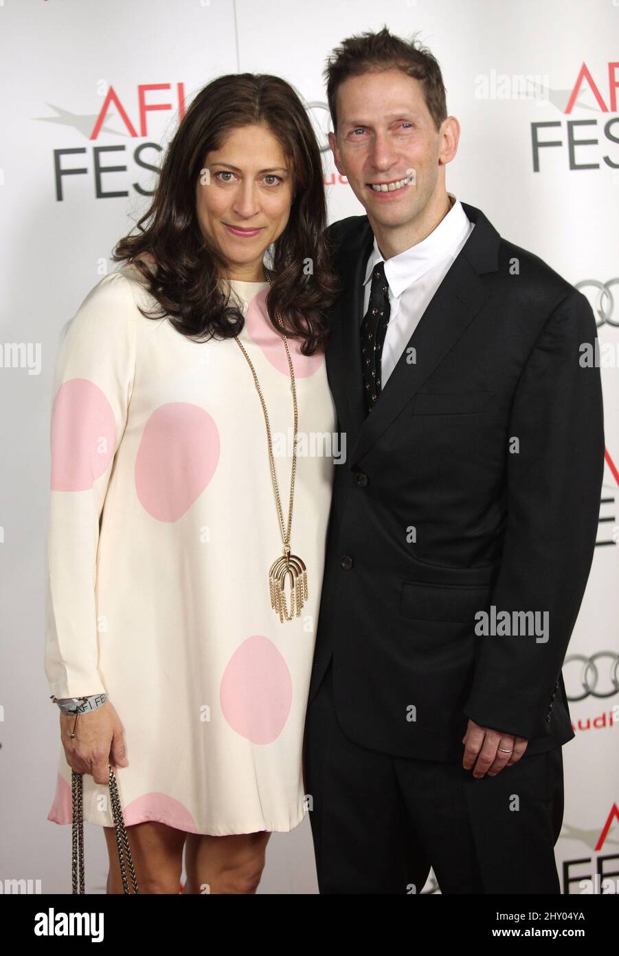 Tim Blake Nelson & Lisa Benavides attends the premiere of 'Lincoln' at the closing night gala of AFI FEST 2012 held at Grauman's Chinese Theatre, Los Angeles. Stock Photo