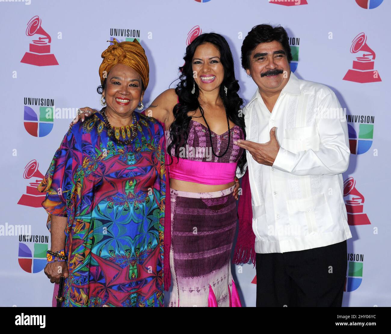Lila Downs, Toto La Momposina and Celso Pina attends the 13th Annual Latin Grammy Awards held at the Mandalay Bay Events Center, Las Vegas, Nevada on November 15, 2012. Stock Photo