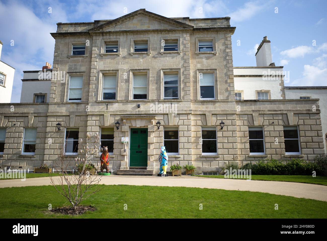 March 2022 - Impressive large old house now used as offices in Clifton, Bristol, England, UK. Stock Photo