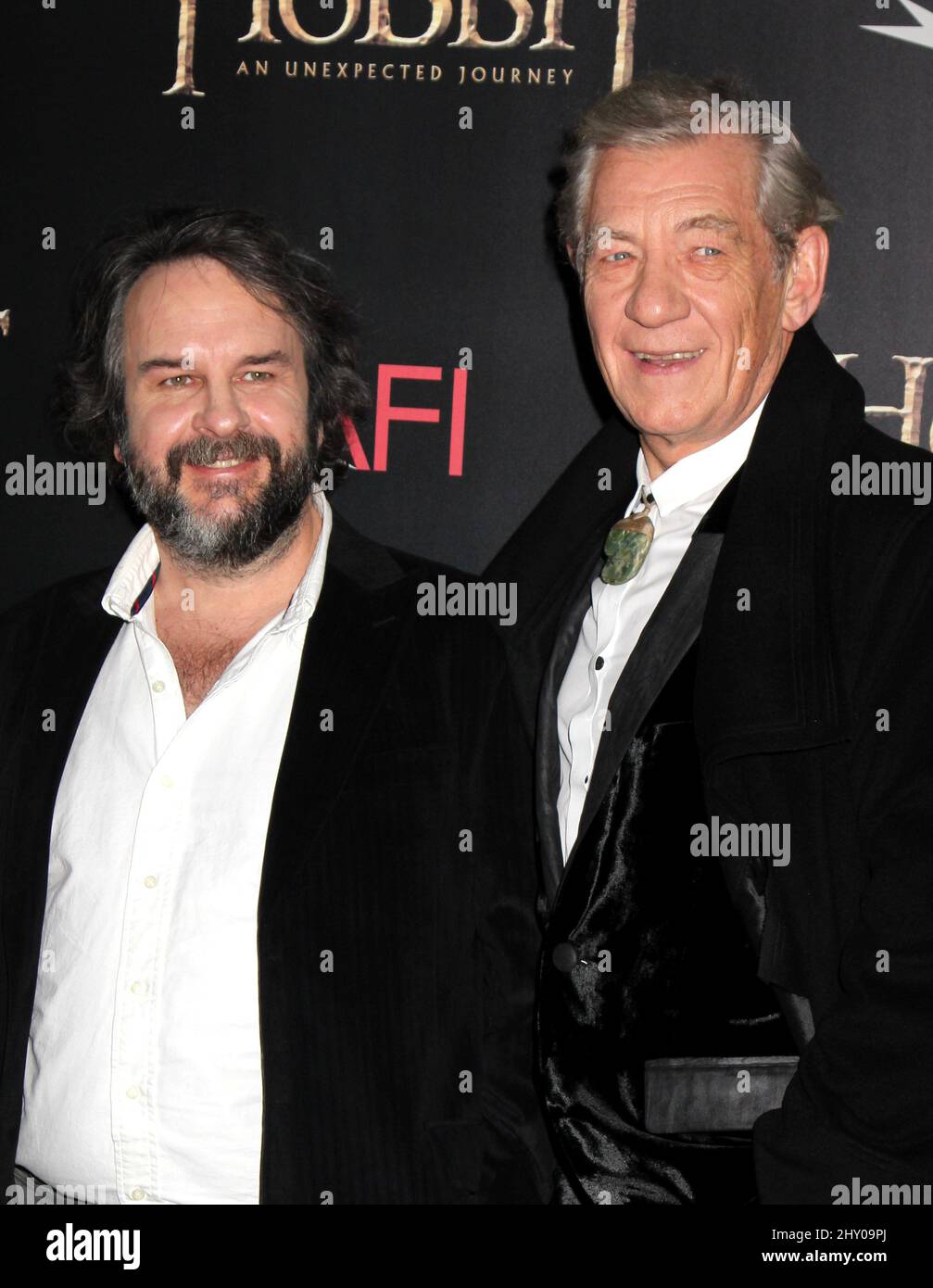 Peter Jackson and Ian McKellen attending 'The Hobbit: An Unexpected Journey' premiere held at The Ziegfeld Theatre in New York, USA. Stock Photo