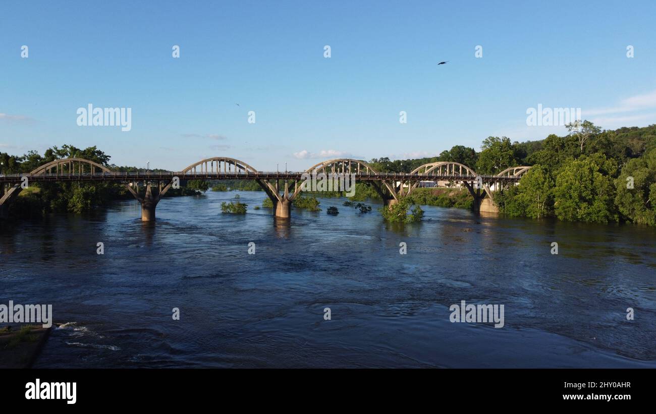 Bibb Graves Bridge over the Coosa River in Wetumpka, Alabama Stock