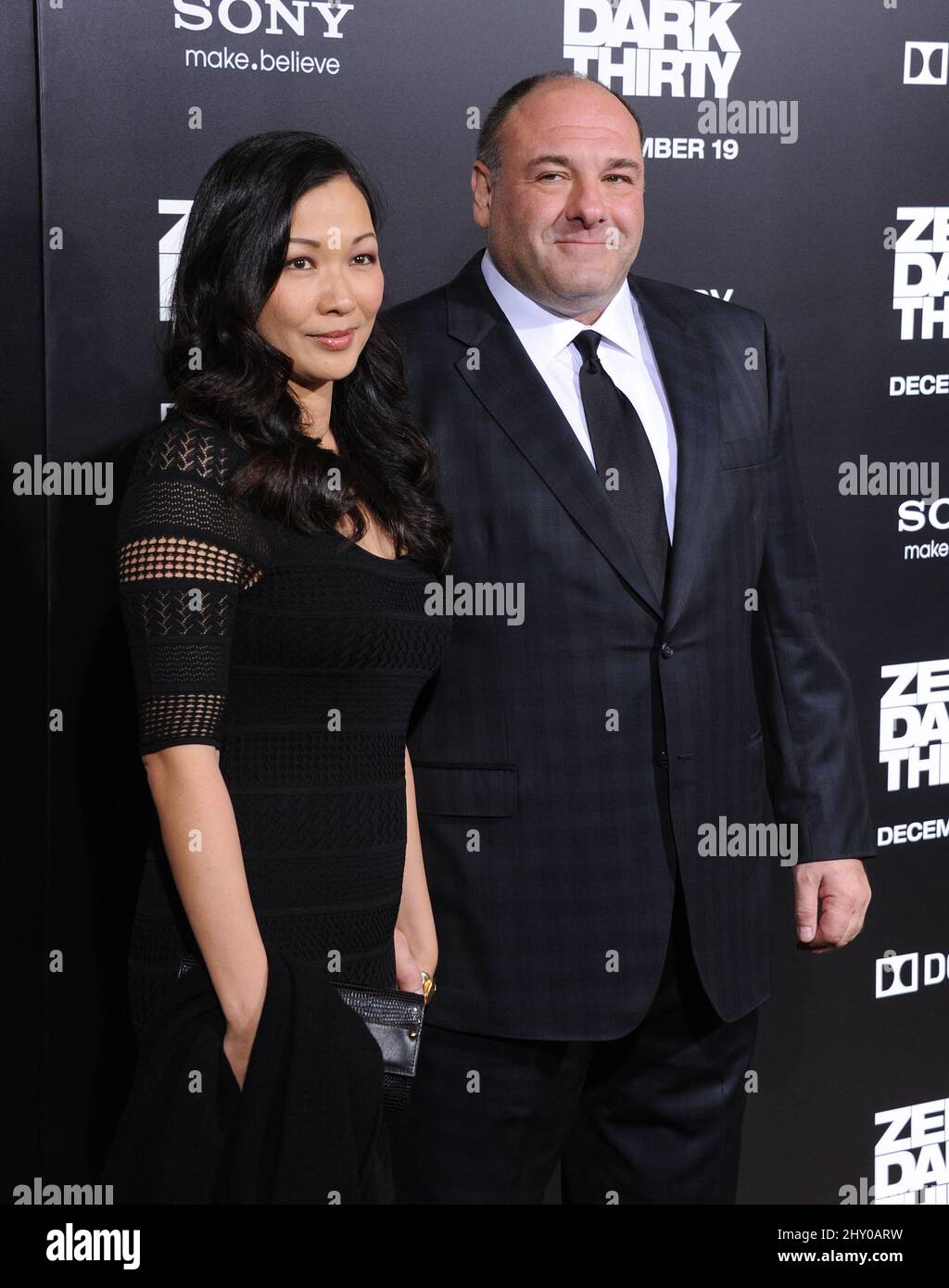 James Gandolfini & Deborah Lin attending the premiere of 'Zero Dark Thirty' in Hollywood, California. Stock Photo