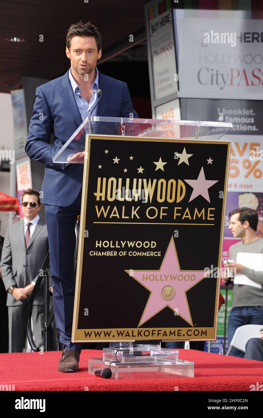 Hugh Jackman attending his Star Ceremony at the Hollywood Walk of Fame ...