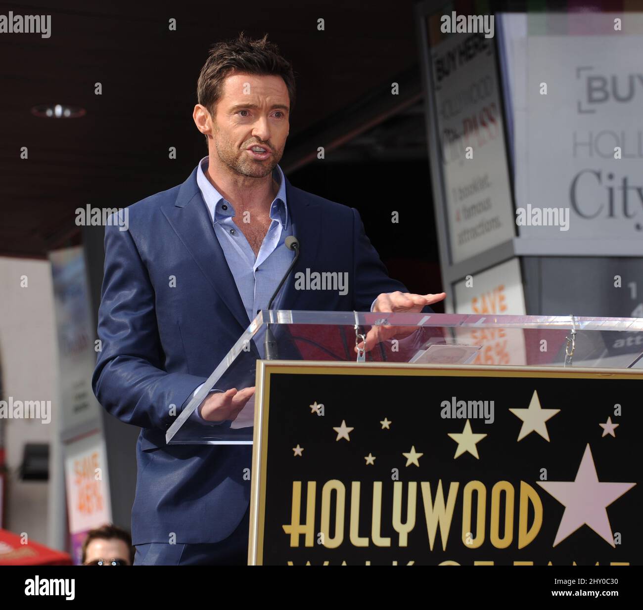 Hugh Jackman attending his Star Ceremony at the Hollywood Walk of Fame ...