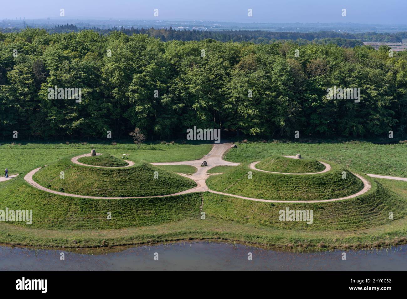 View of land sculptures in the famous Northumberlandia Park in Northern