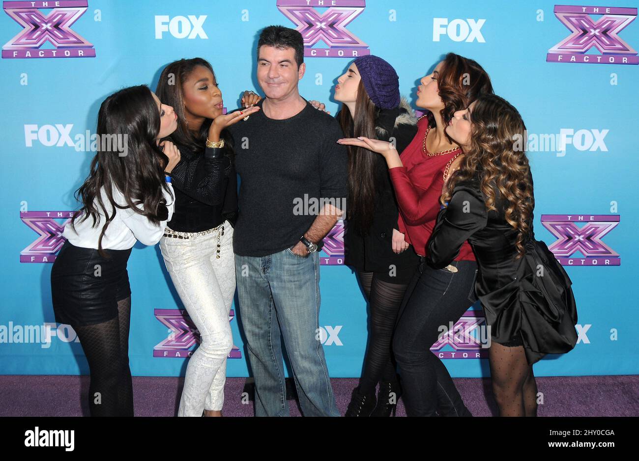 Simon Cowell, Fifth Harmony attending "The X Factor" Season Finale Press Conference held at CBS