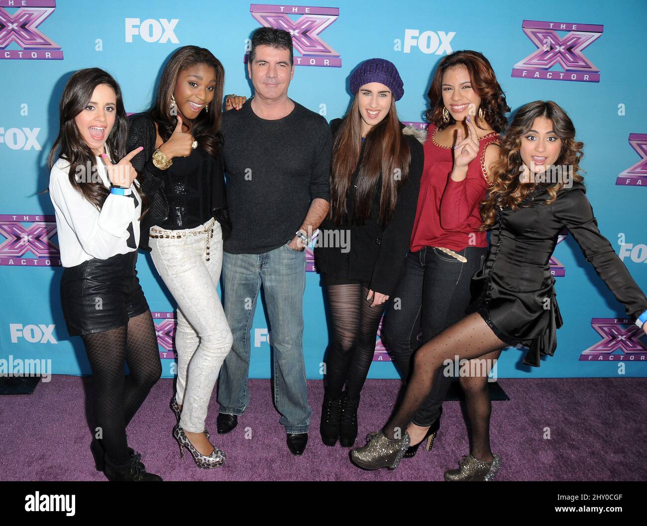 Simon Cowell, Fifth Harmony attending "The X Factor" Season Finale Press Conference held at CBS