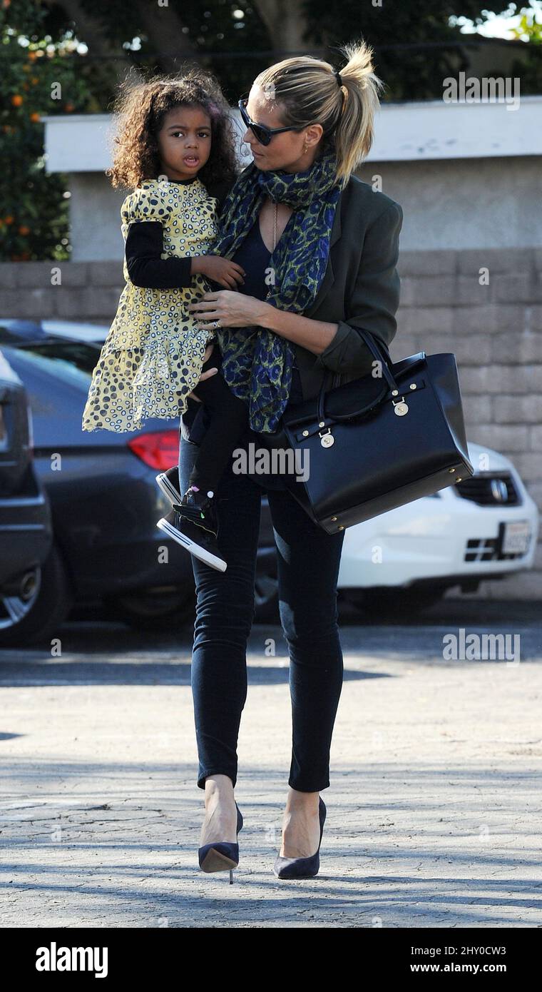 Heidi Klum and daughter Lou seen out and about in Beverly Hills in Los