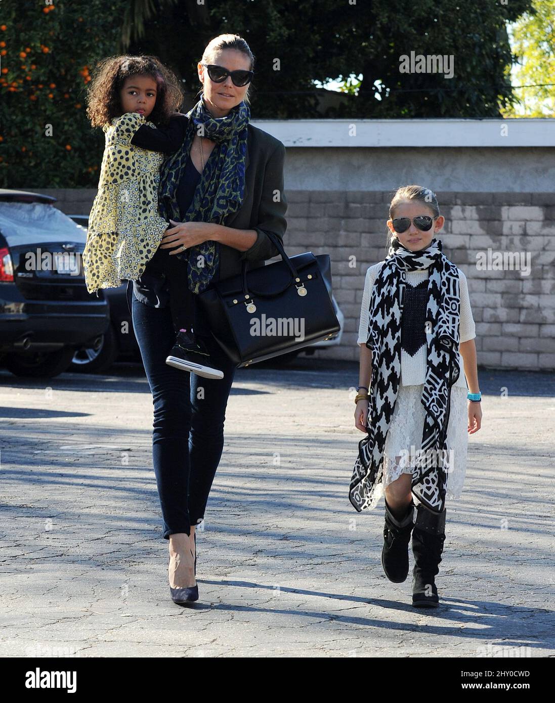 Heidi Klum, daughter Leni and daughter Lou seen out and about in