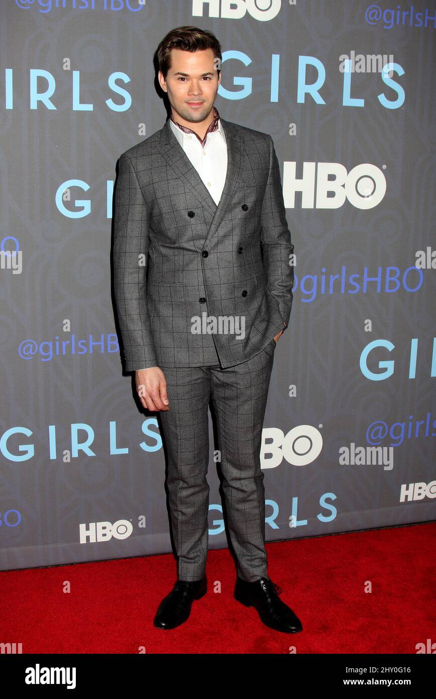 Andrew Rannells attending the premiere of season 2 of 'Girls' in NEw York. Stock Photo