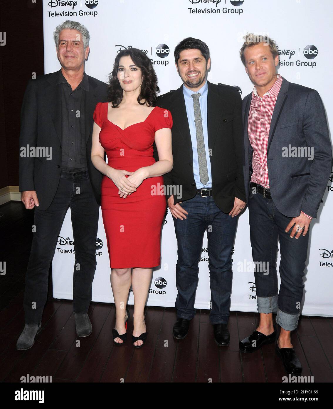 Anthony Bourdain, Nigella Lawson, Ludo Lefebvre and Brian Malarkey attending the Disney ABC Television Group - 2013 TCA Winter Press Tour held at the Langham Huntington Hotel in Los Angeles, USA. Stock Photo