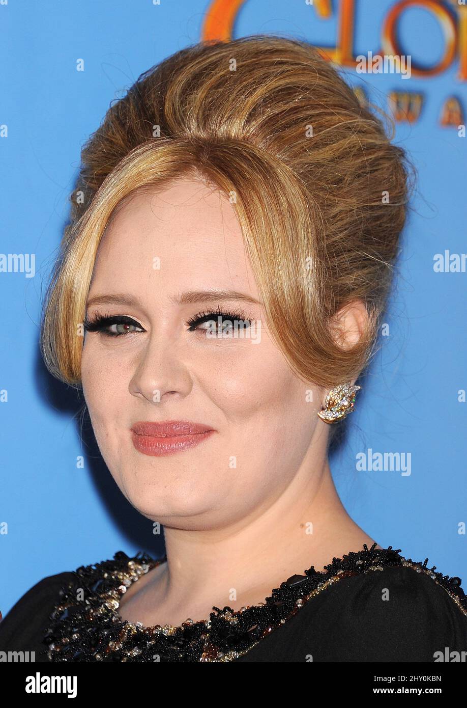 Adele in the press room at the 70th Annual Golden Globe Awards held at the Beverly Hilton Hotel in Los Angeles, USA. Stock Photo
