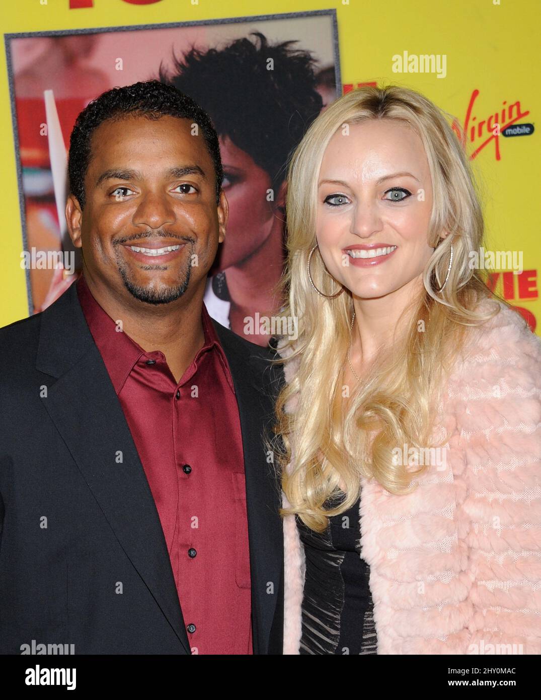 Alfonso Ribeiro and Angela Unkrich attends the "Movie 43" premiere held
