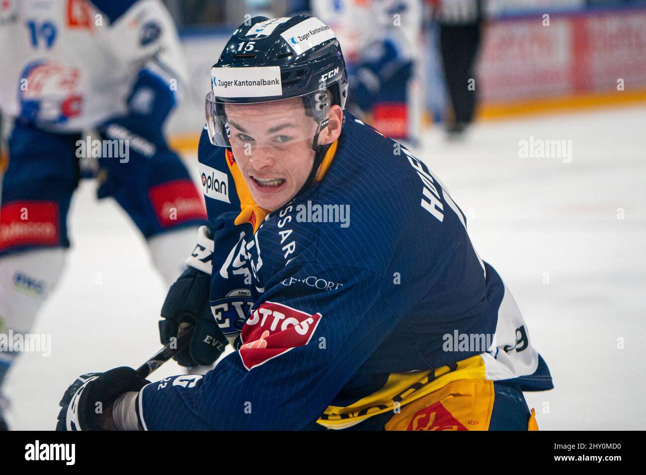 Gregory Hofmann 15 (EV Zug) during the National League Regular Season
