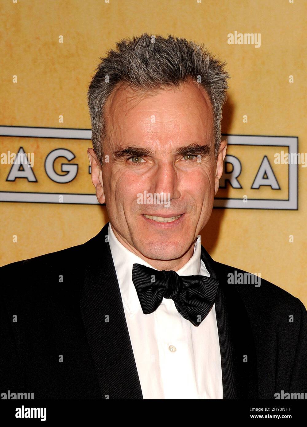 Actor Daniel Day-Lewis poses backstage with the award for best male actor in a leading role at the 19th Annual Screen Actors Guild Awards Stock Photo