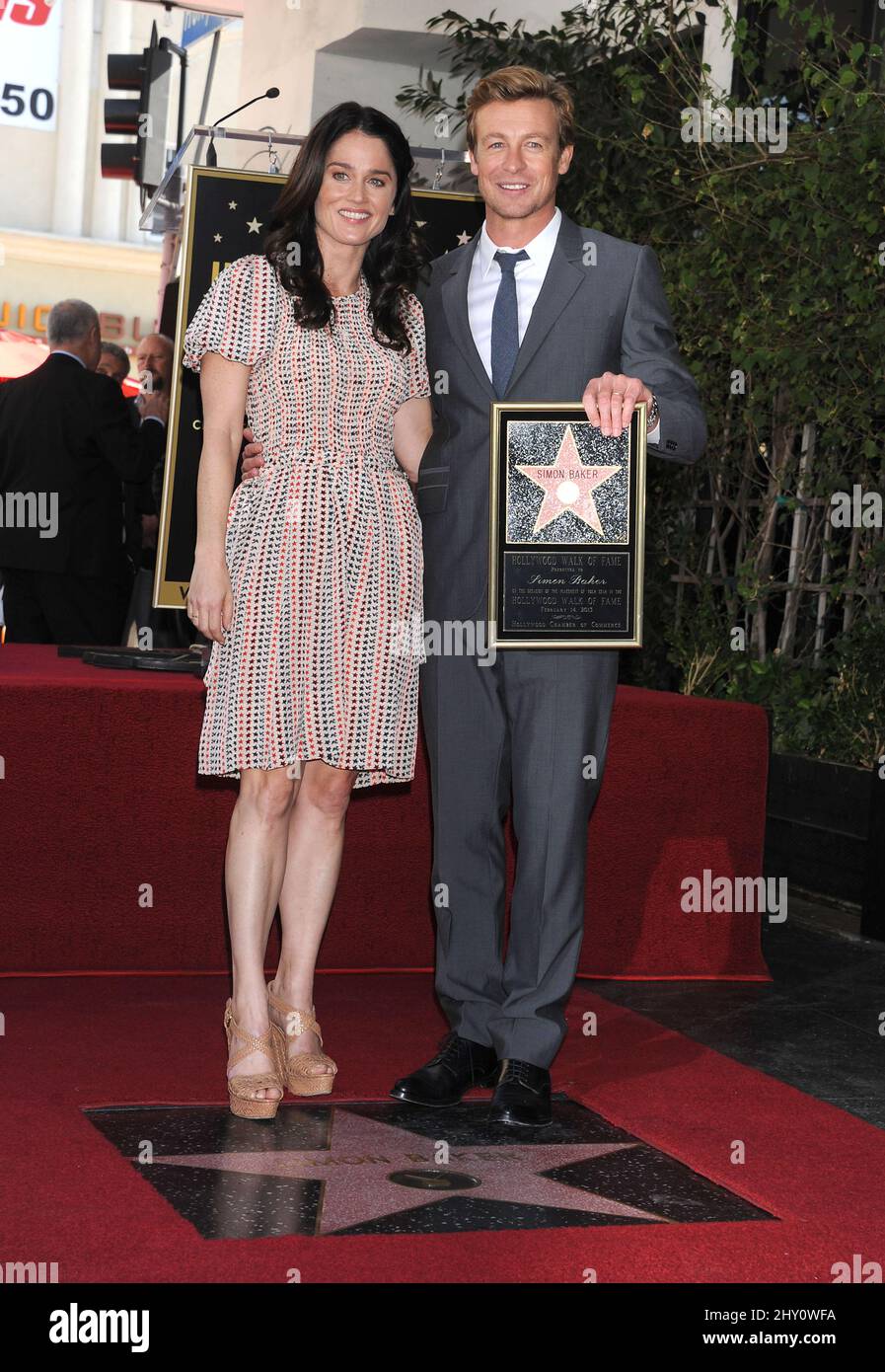 Robin Tunney and Simon Baker Simon Baker Honored with Star on the Hollywood Walk of Fame Stock Photo