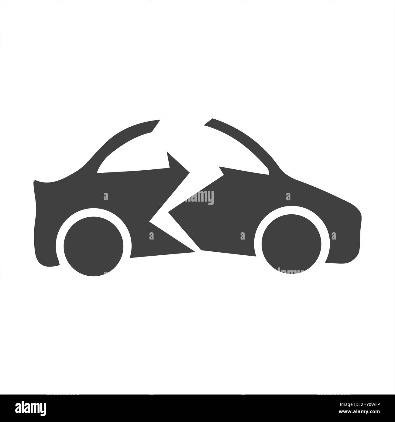 broken car icon on white background. Stock Vector