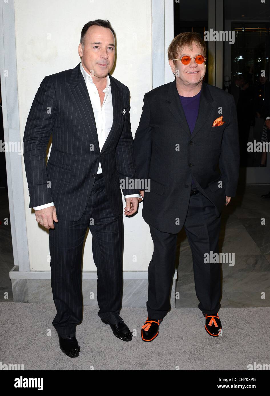 David Furnish, Elton John attending the'Tom Ford Cocktail Event in Support of Project Angel Food' held at Tom Ford in Los Angeles, USA. Stock Photo