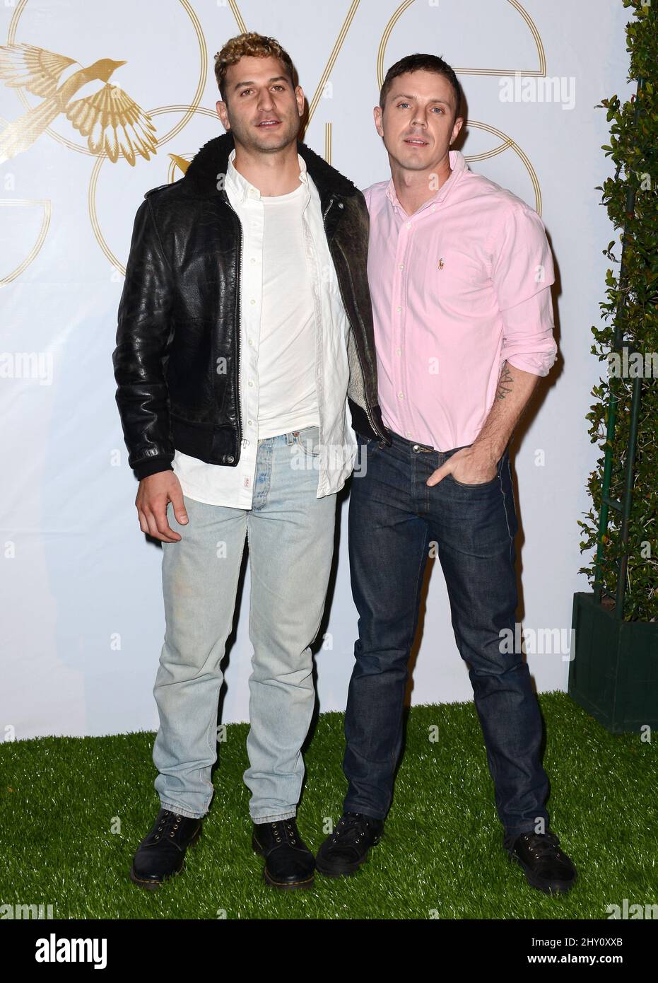 Jake Shears and guest attending the Elton John AIDS Foundation Party at