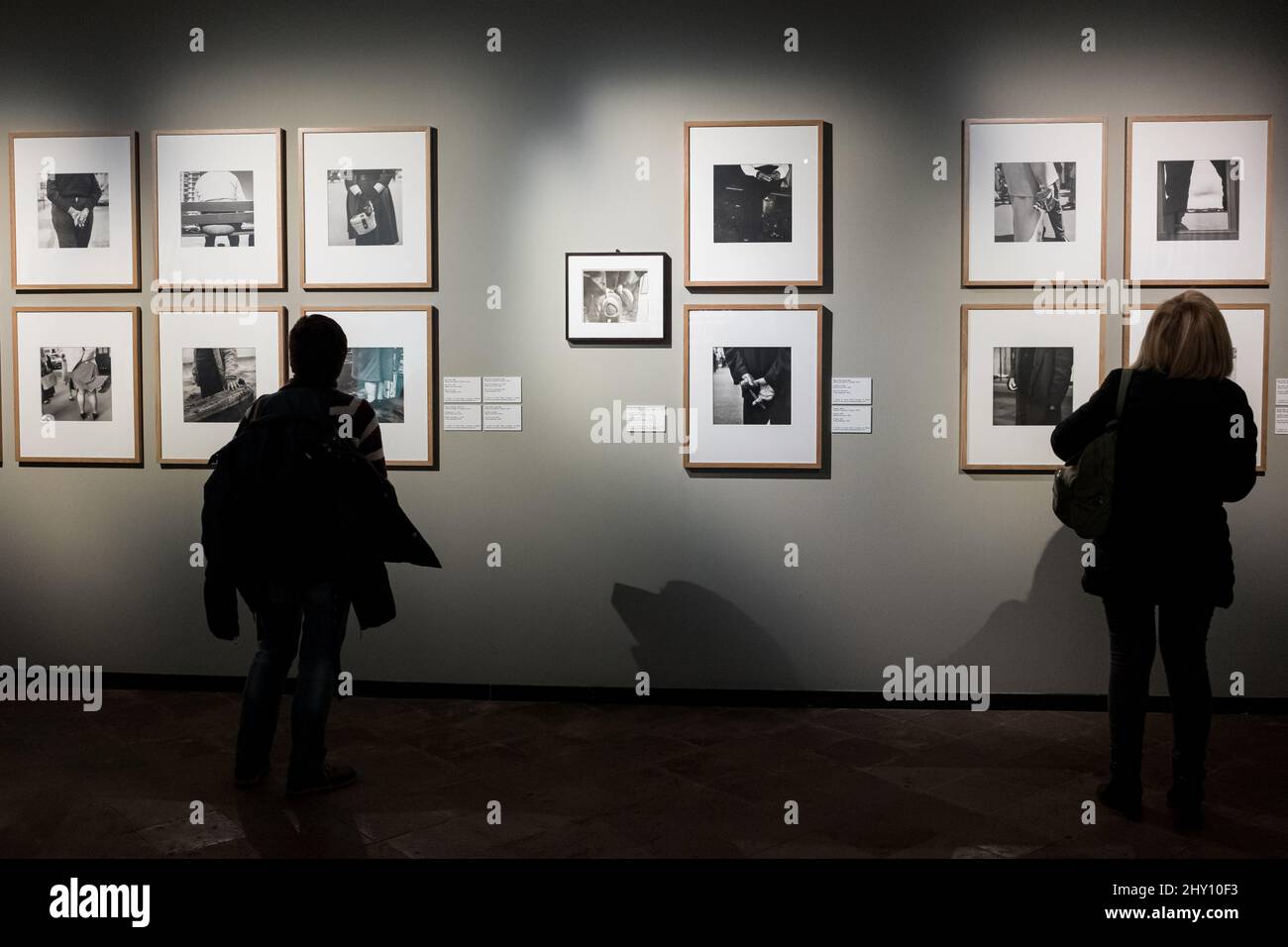 people attending the exhibition in Turin about the photographer Vivian Maier Stock Photo
