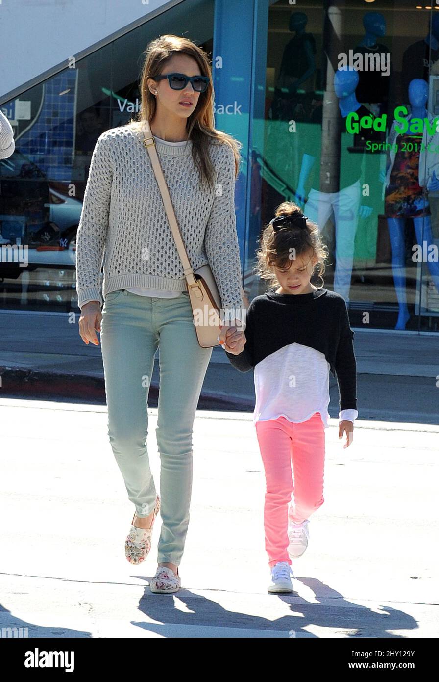 Jessica Alba and daughter Honor heading put for lunch at Urth Cafe in
