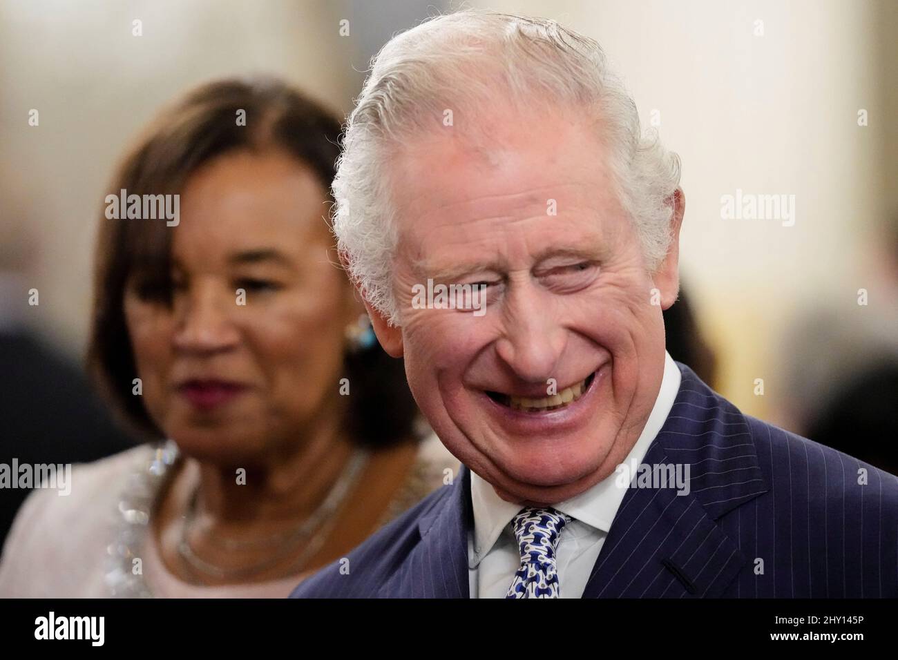 Britain's Prince Charles attends the annual Commonwealth Day Reception, which traditionally takes place on Commonwealth Day at Marlborough House, the home of the Commonwealth Secretariat, in London, Britain March 14, 2022. Frank Augstein/Pool via REUTERS Stock Photo