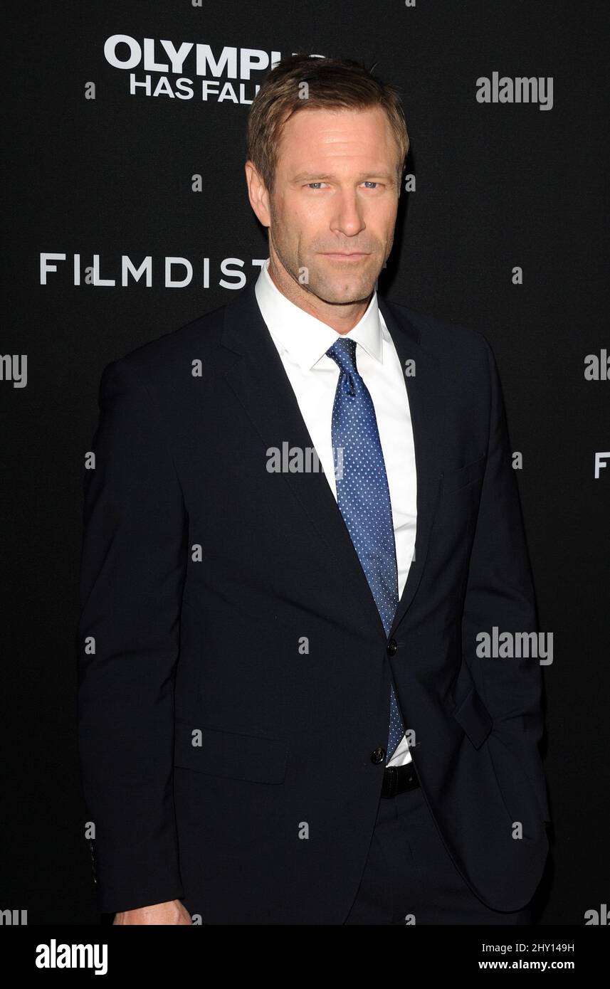 Aaron Eckhart attending the premiere of "Olympus Has Fallen" in Los