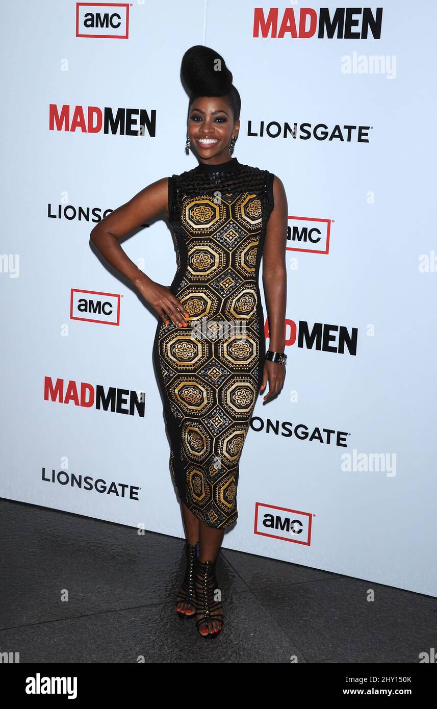 Teyonah Parris attending a photocall for the premiere of season six of 'Mad Men,' held at the Directors Guild of American Theatre in Los Angeles, California. Stock Photo