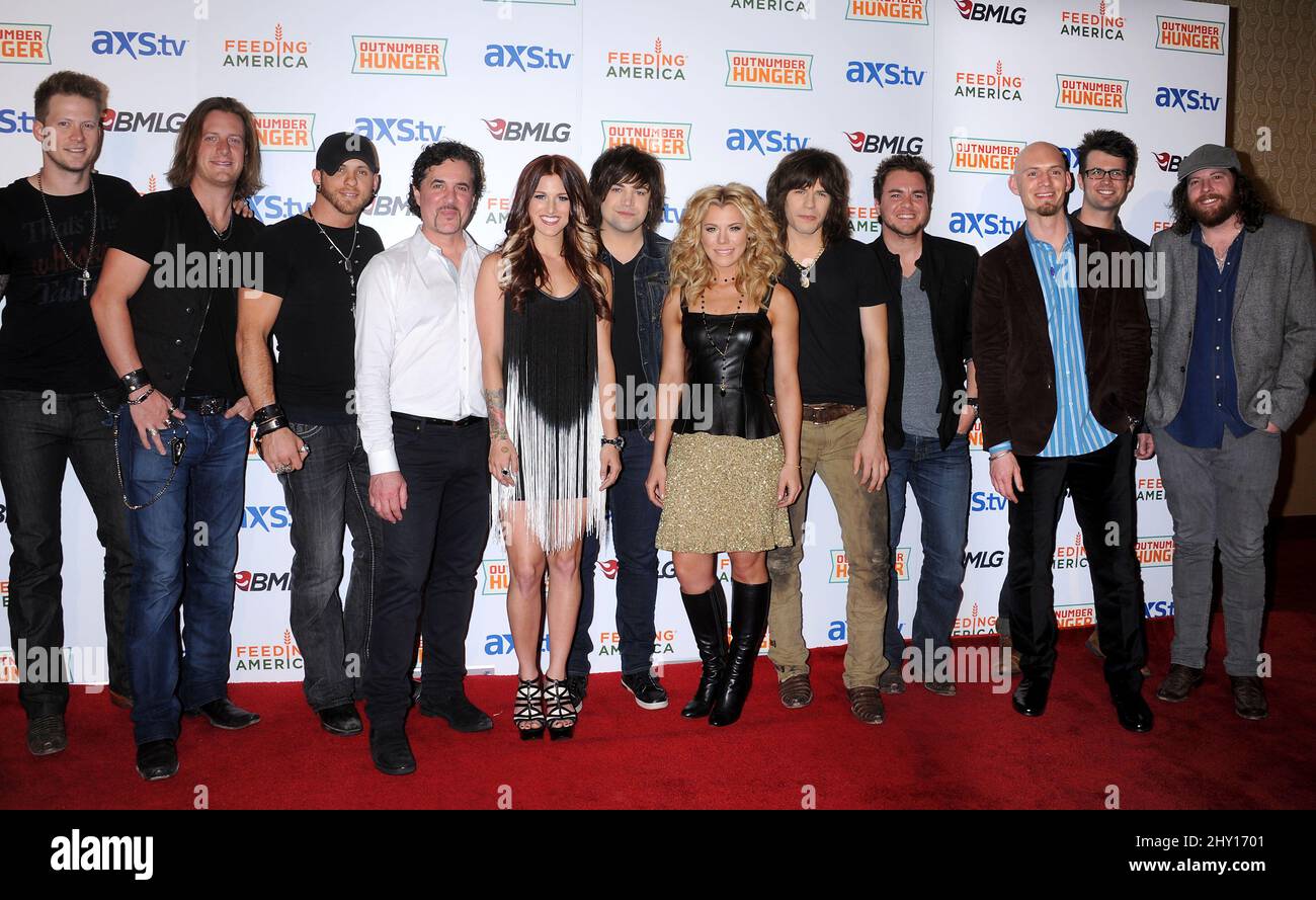 Floria Georgia Line, Brantley Gilbert, Scott Borchetta, Cassadee Pope, The Band Perry and Eli Young Band attending day 1 of the ACM experience in Las Vegas, Nevada. Stock Photo