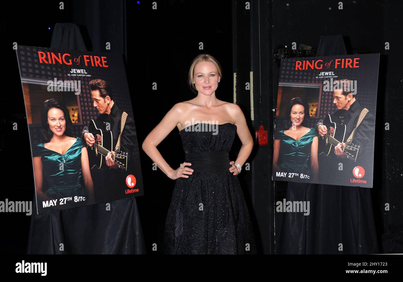 Jewel Kilcher attending a photocall for 'Ring of Fire' in Las Vegas Nevada. Stock Photo
