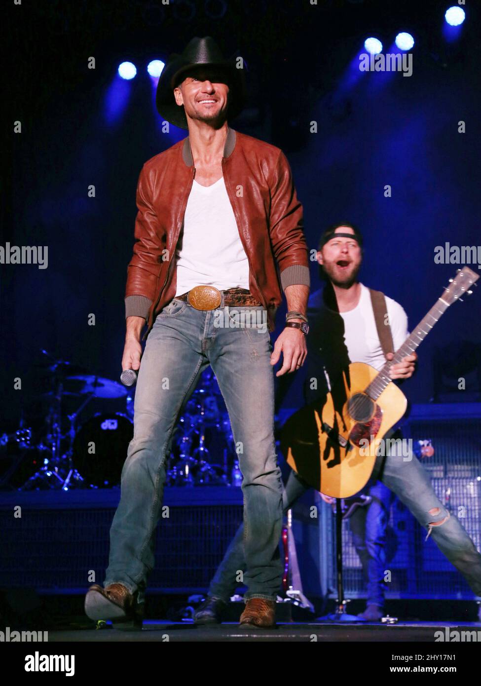 Tim McGraw and Dierks Bentley performing live at day 2 of the ACM