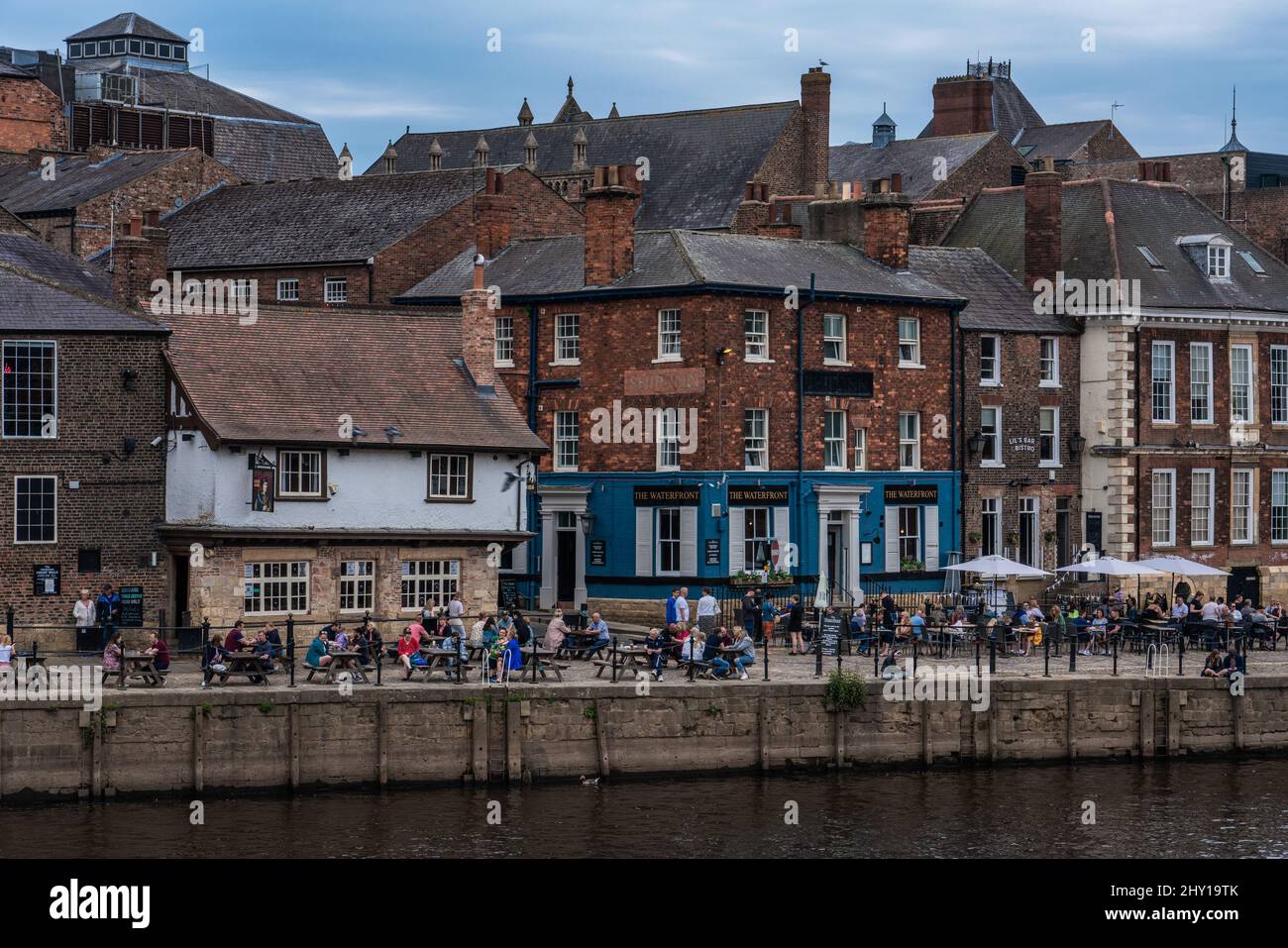 Riverside promenade with traditional historic buildings along the River ...