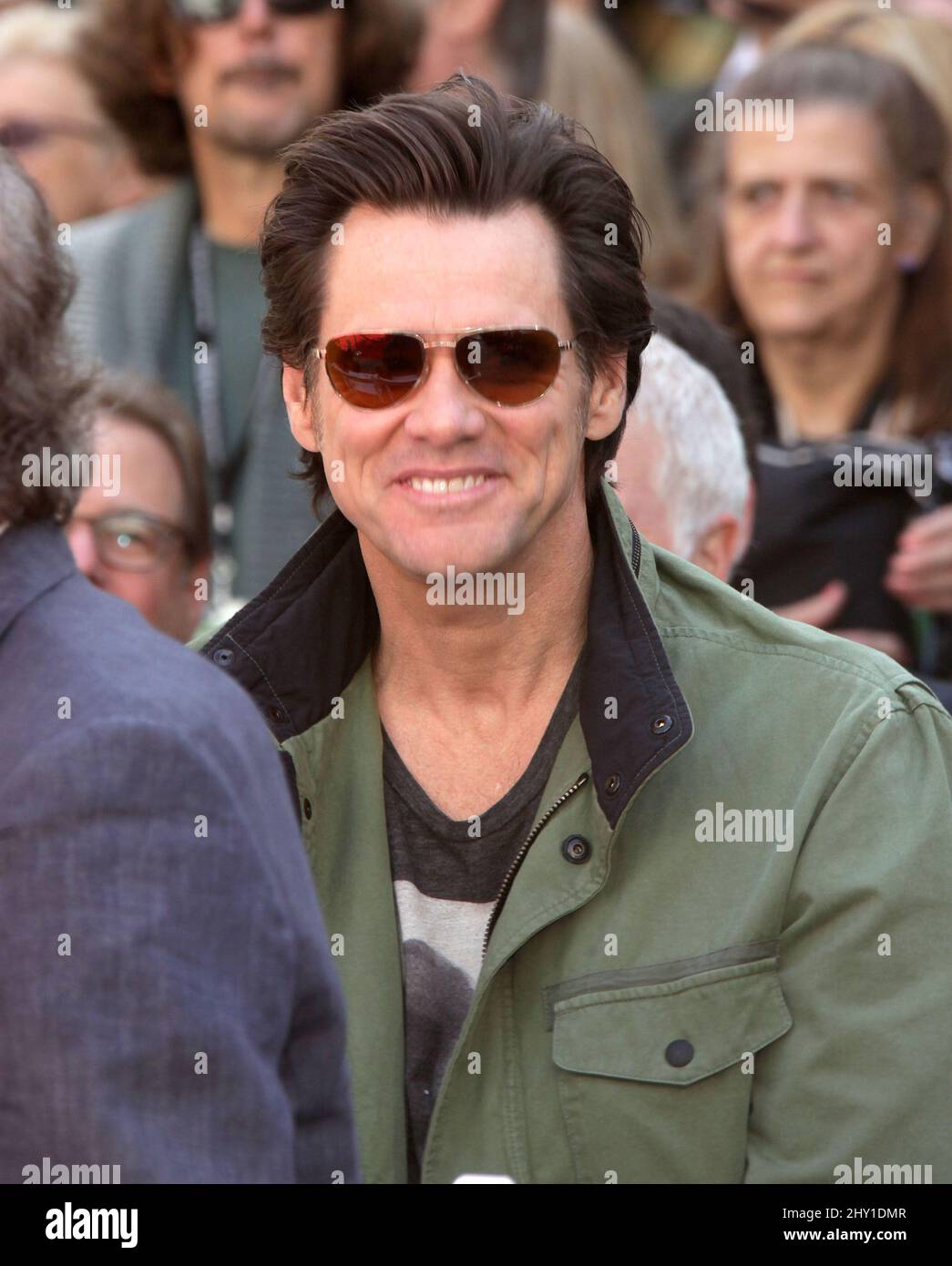 Jim Carrey attending Jane Fonda's Hand and Foot-print Ceremony in Los Angeles, California. Stock Photo