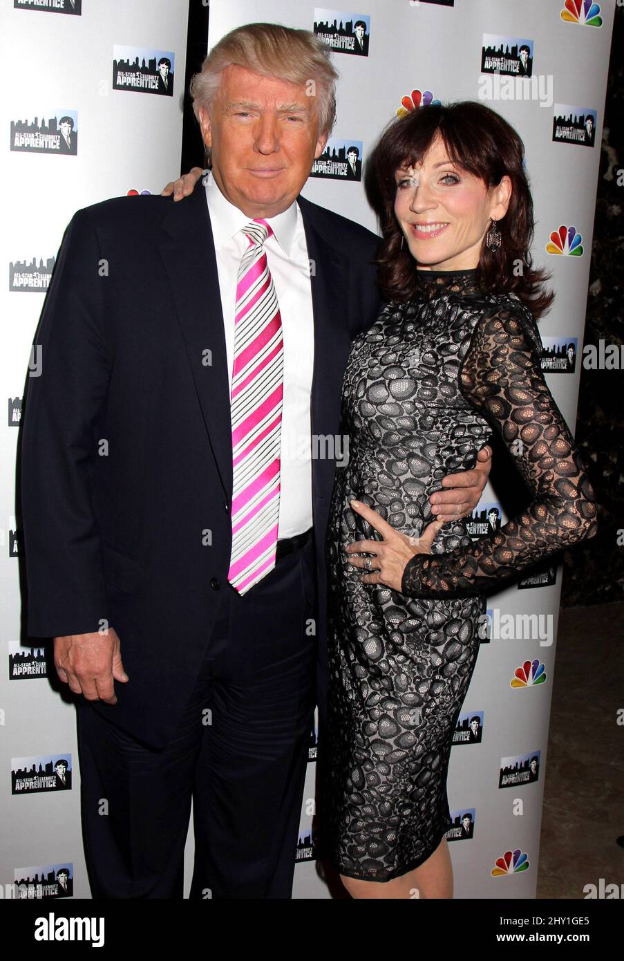 Donald Trump and Marilu Henner at the Trump Junket with Marilu Henner held at Trump Towers in New York on May 7, 2013. Stock Photo