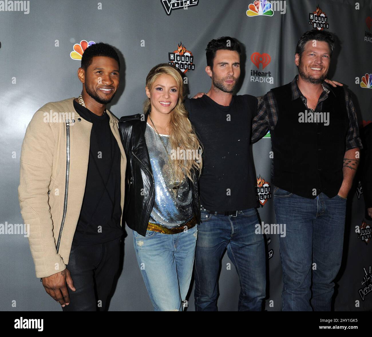 Usher, Shakira, Adam Levine and Blake Shelton arrives at 'The Voice