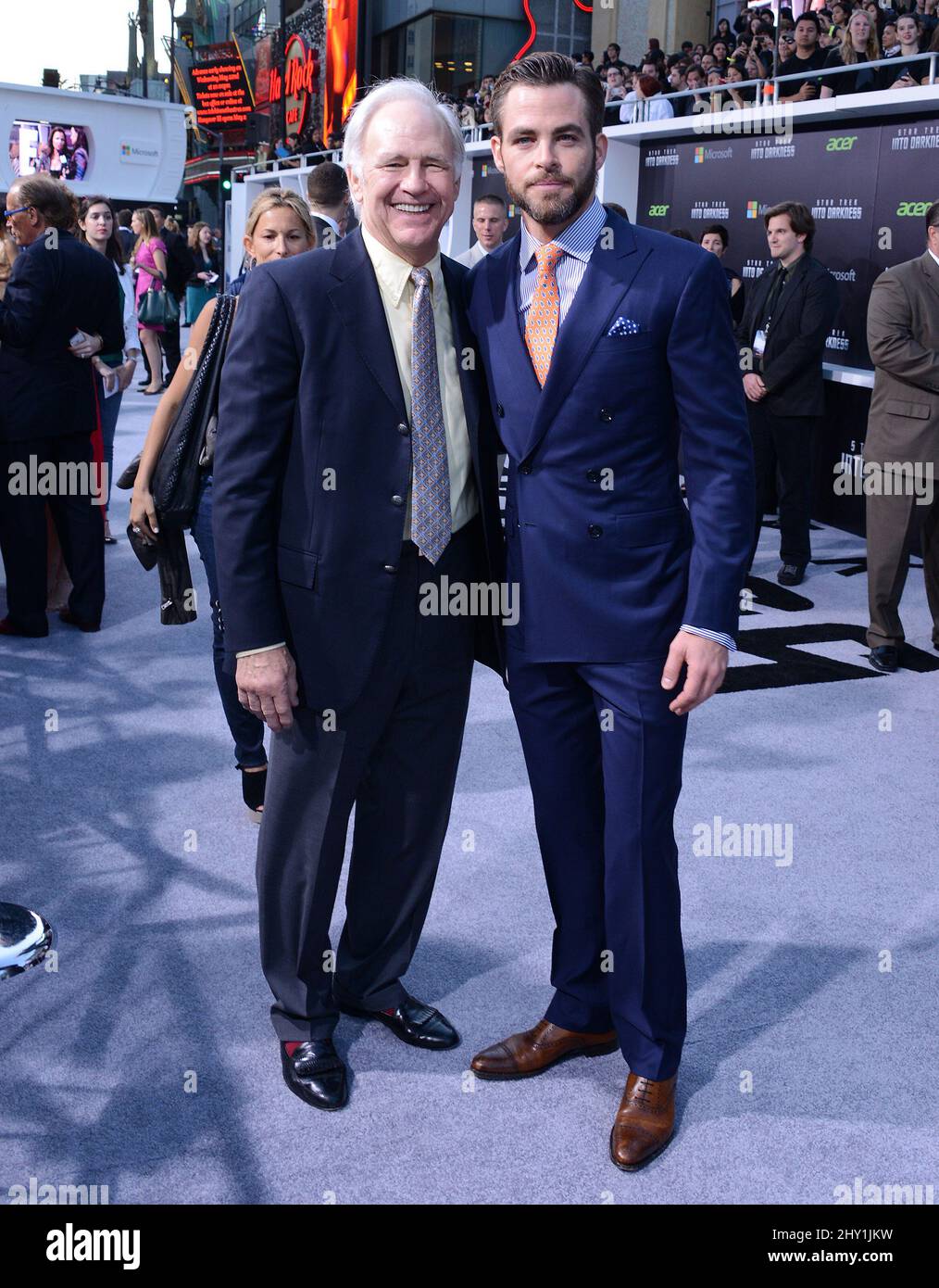 Chris Pine, Robert Pine attending the premiere of 'Star Trek: Into Darkness' in Los Angeles, California. Stock Photo